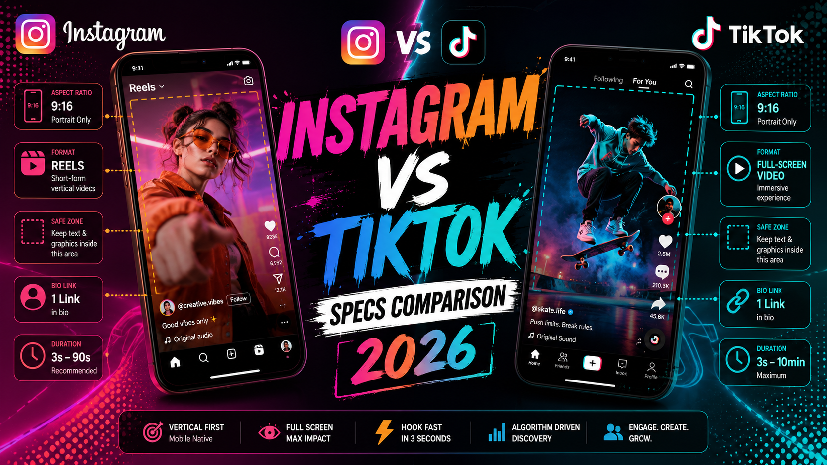 Instagram and TikTok apps displayed side by side on a smartphone