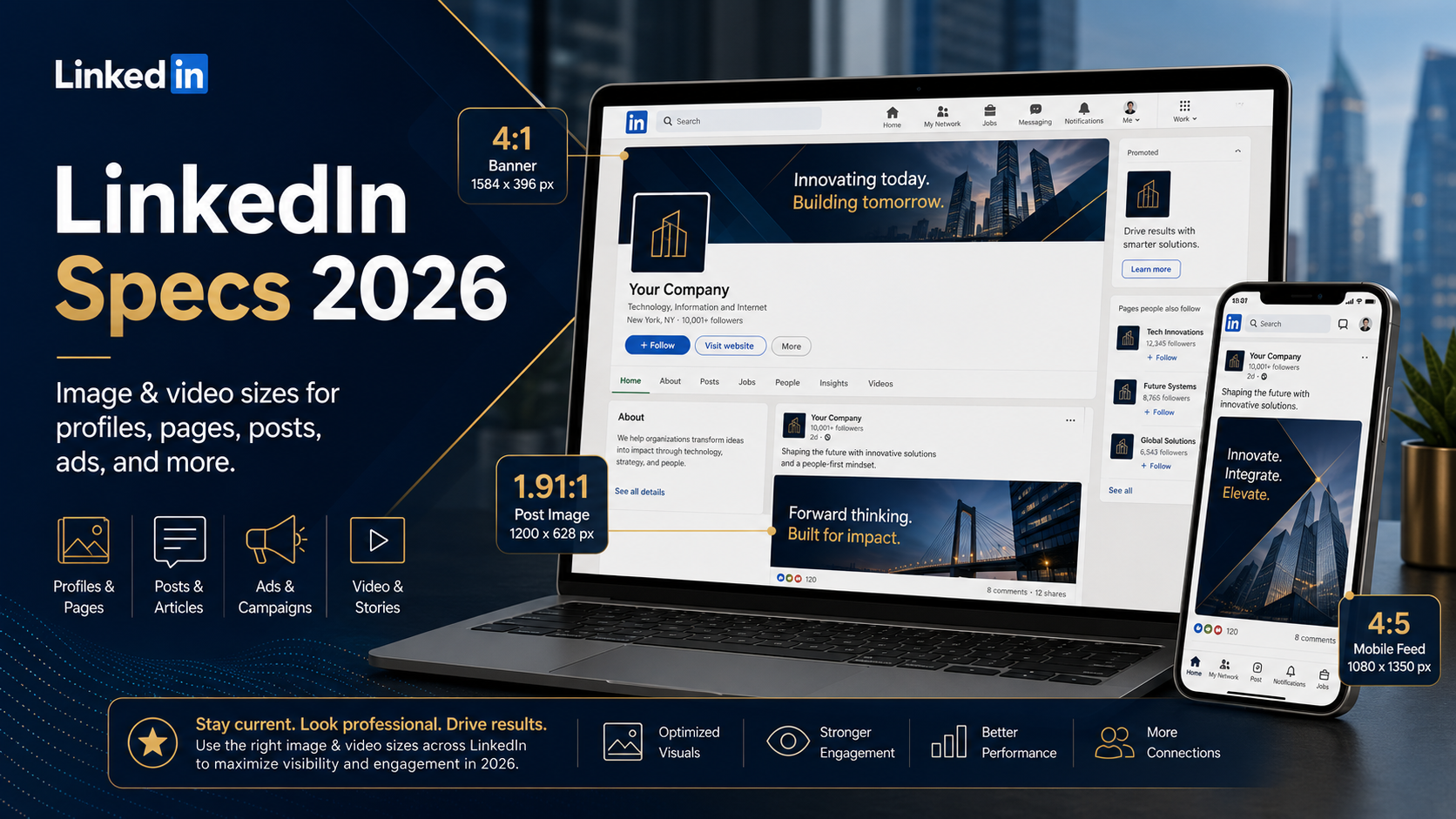LinkedIn profile page showing the profile photo, banner, and post image layout